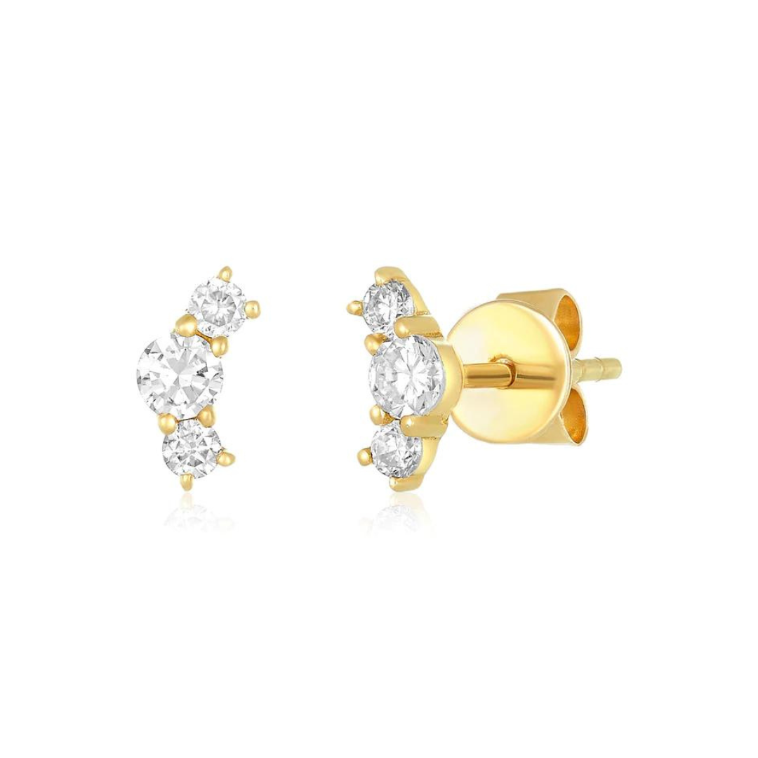 Tiny Diamond Studs 14K Yellow Gold / Pair by Baby Gold - Shop Custom Gold Jewelry