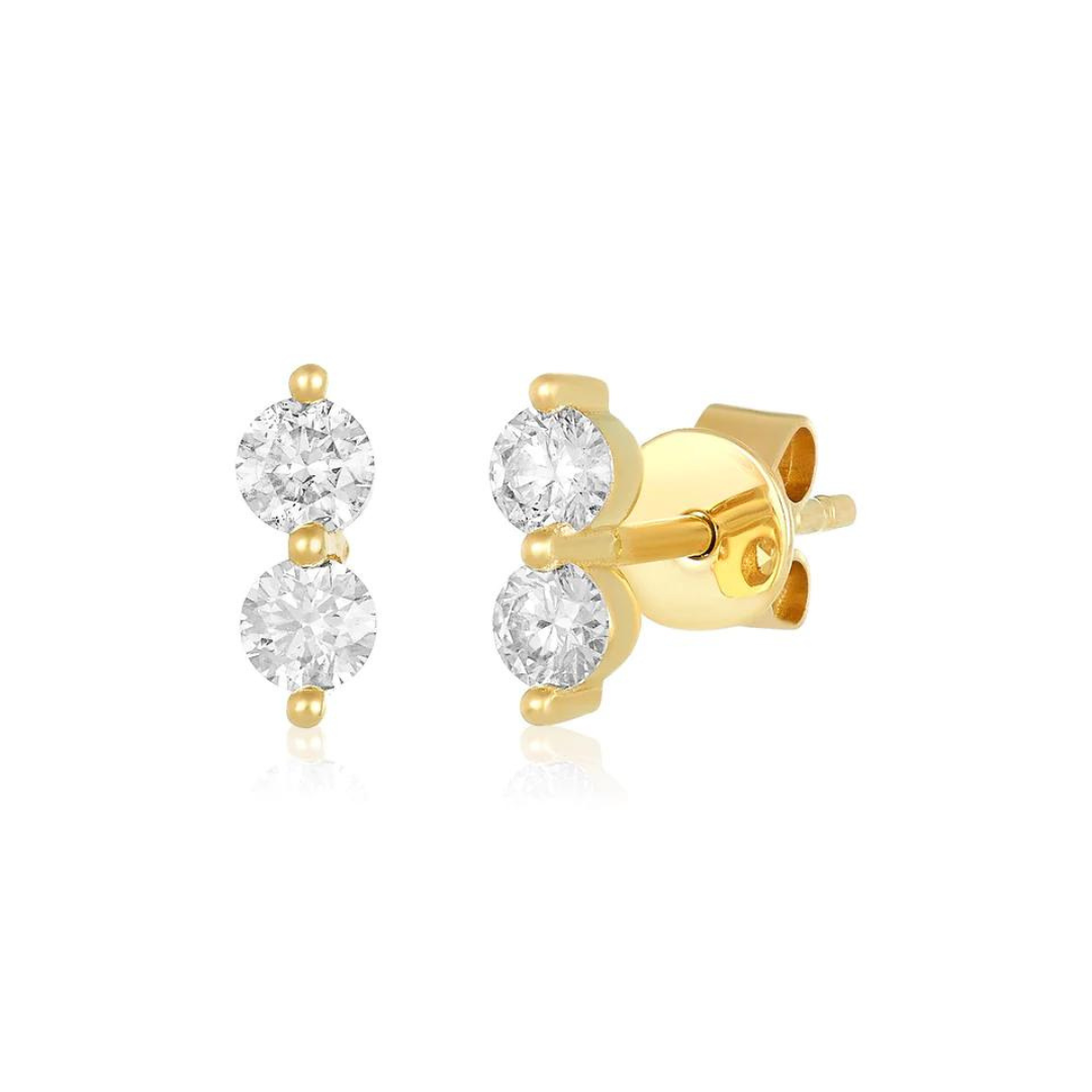 Small diamond studs yellow gold Clearance
