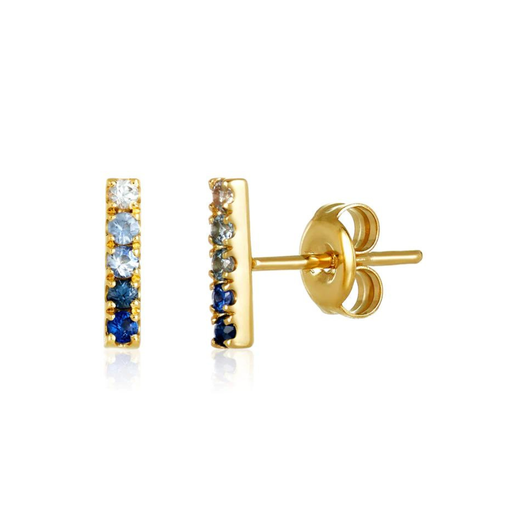 Sapphire & Diamond Small Hoops – Lindsey Leigh Jewelry
