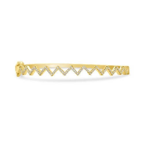 Diamond Chevron Bangle 14K White Gold