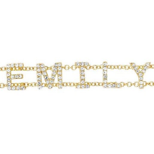 Custom Diamond Nameplate Bracelet – STONED JEWELRY