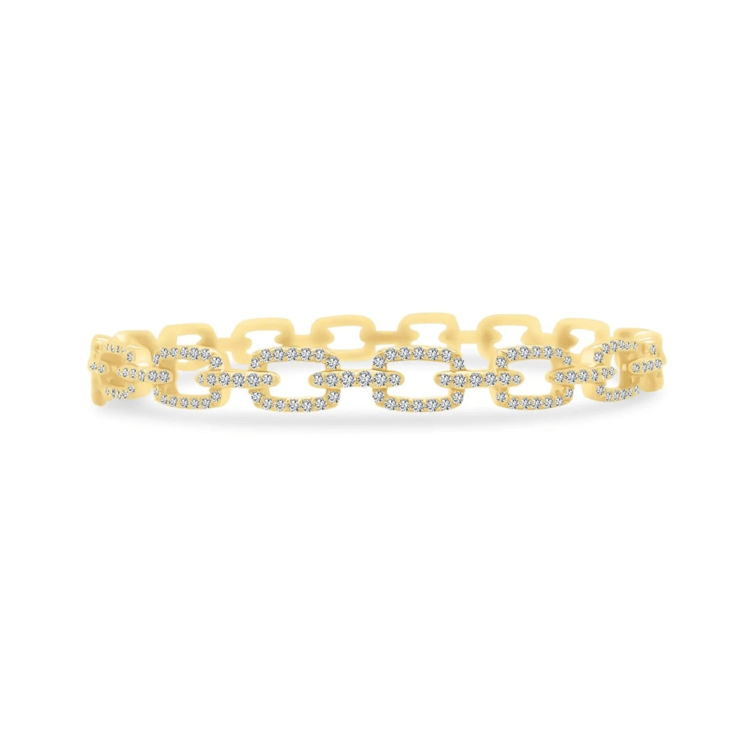 14kt Gold and Diamond Emerald Chain Link Bracelet Yellow Gold