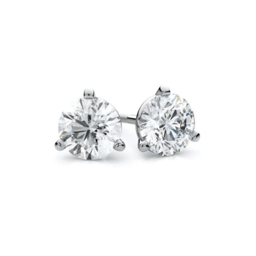 Diamond Stud Earrings by Lindsey Leigh Jewelry 14K White Gold / 2.0cttw