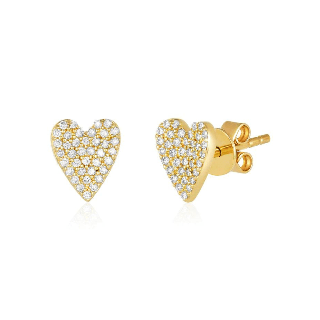 Folded Diamond Heart Earrings