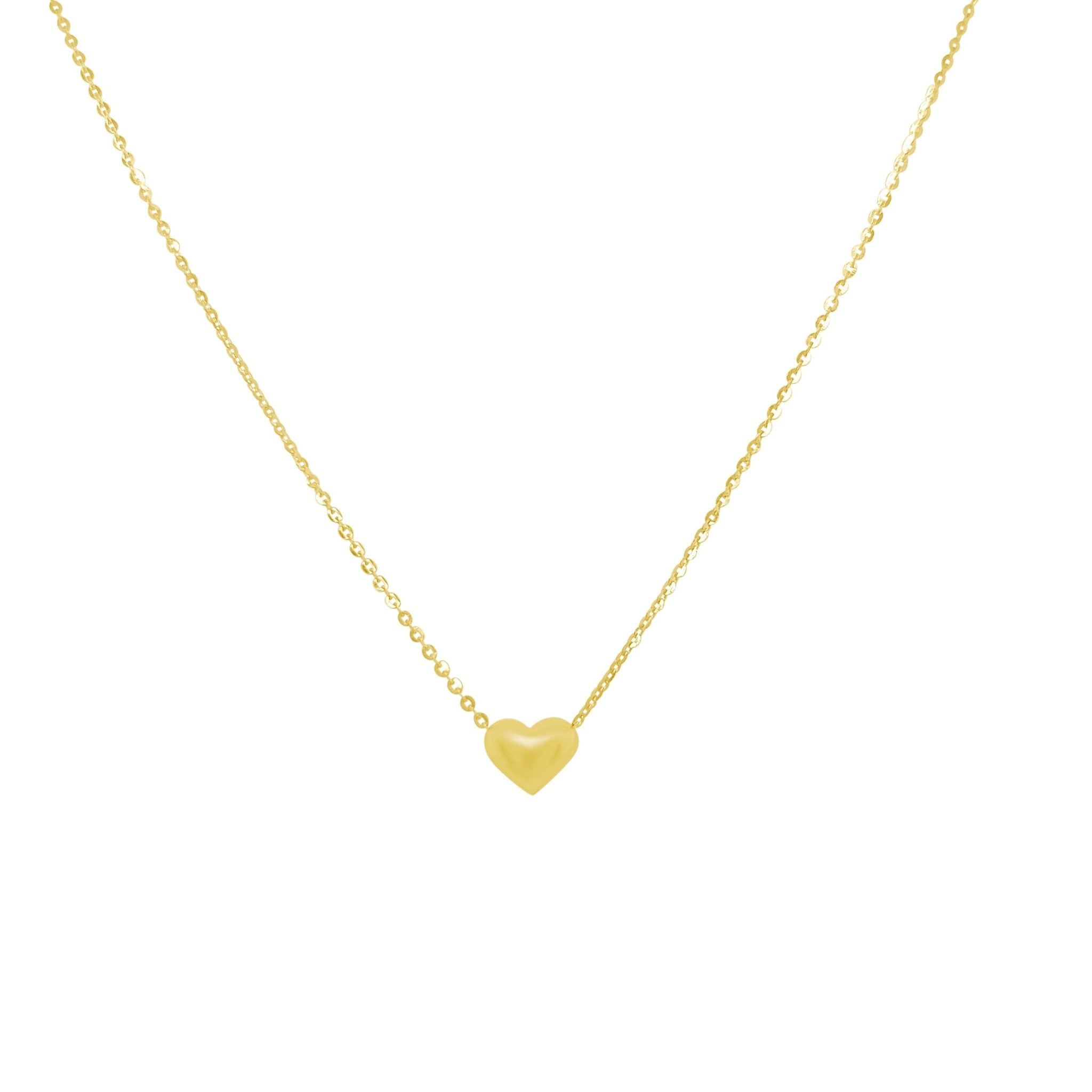 Cheap Gold DIY Necklace Bracelet Golden Puffy Heart Charms