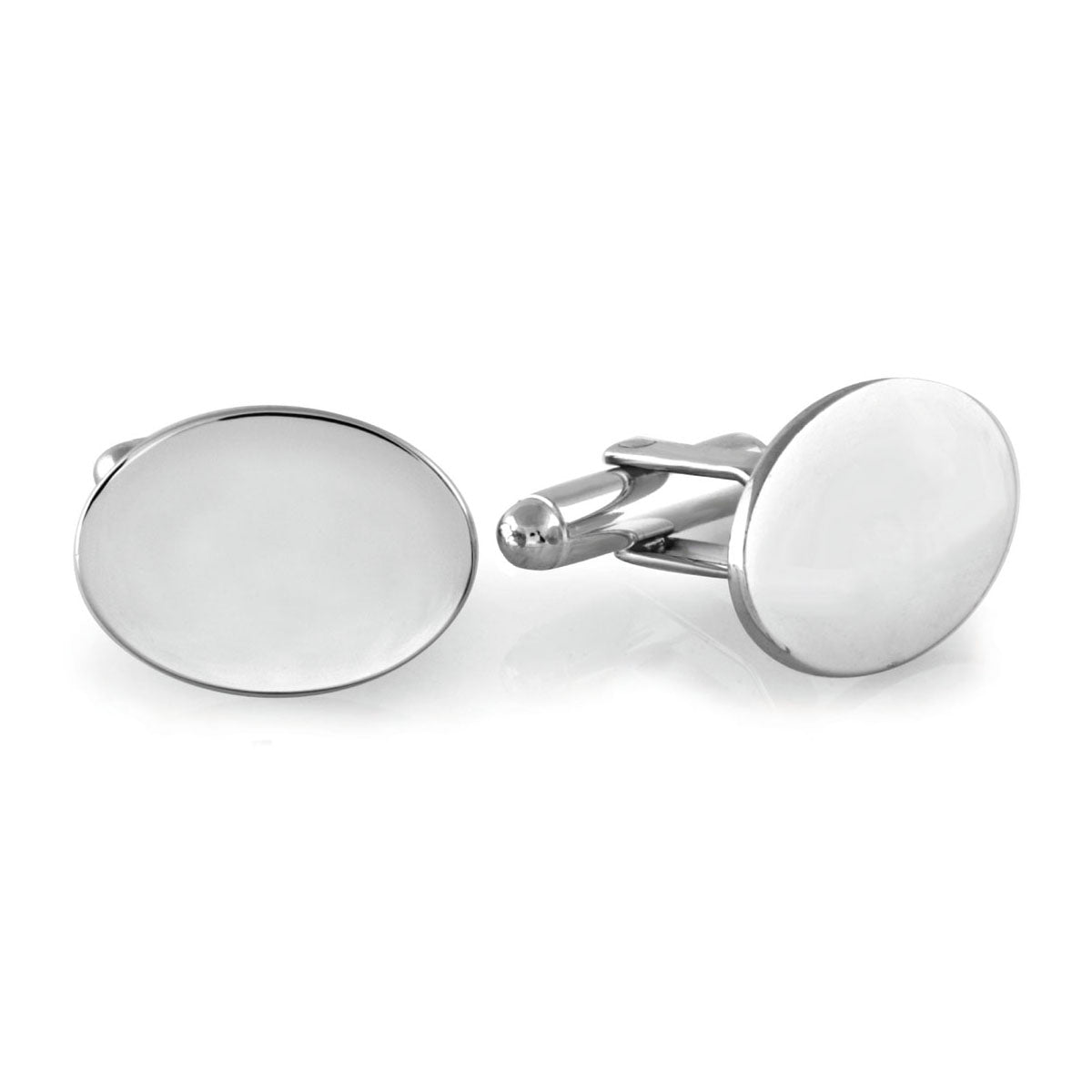 Classic Oval Cuff Links in Silver