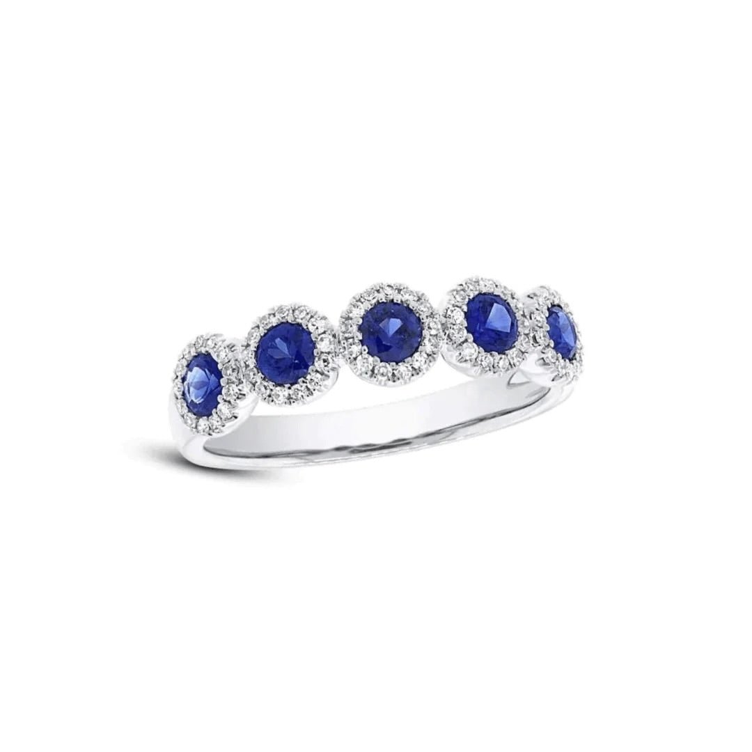 Sapphire and diamond halo eternity ring Clearance