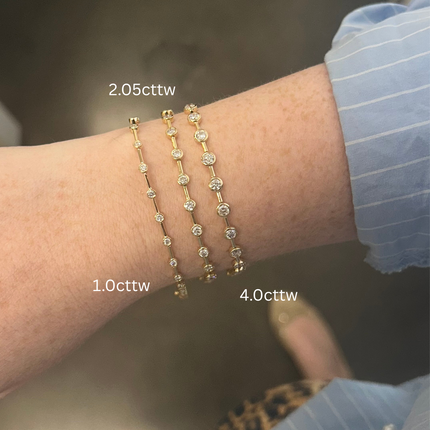 Lab Grown Gold Bar Bezel Bracelet