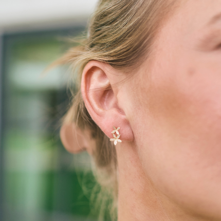 Diamond Flower Earrings