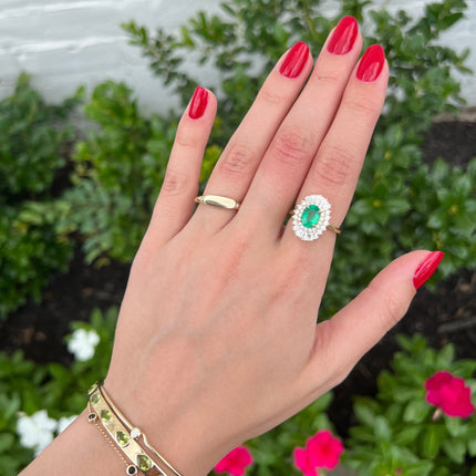 1.43ct Emerald Sunburst Ring - Lindsey Leigh Jewelry