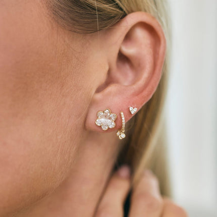 Bezel Flower Studs