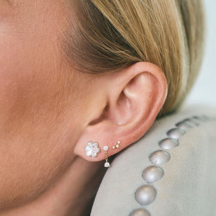 Bezel Flower Studs