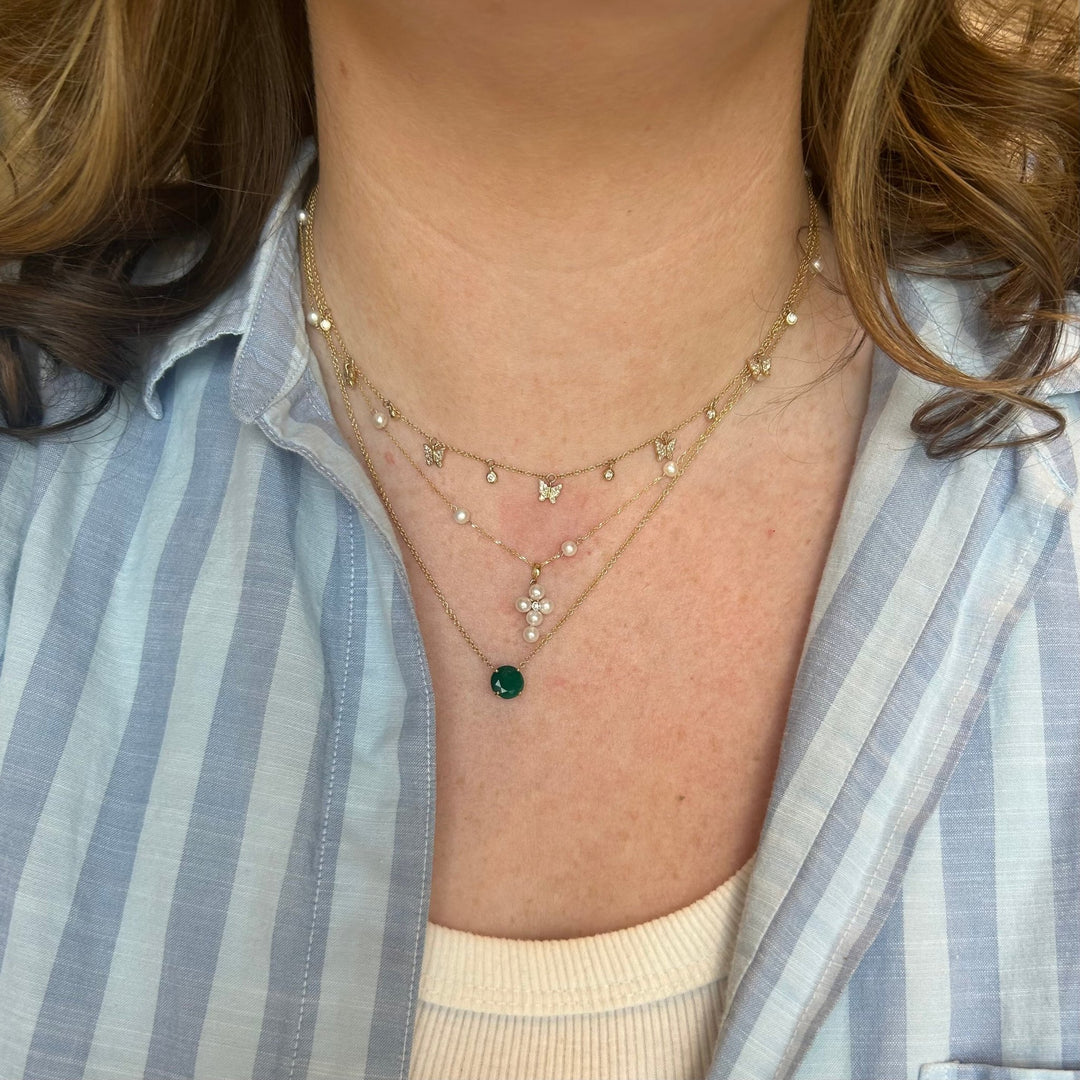 1.81ct Basket Set Colombian Emerald Necklace - Lindsey Leigh Jewelry