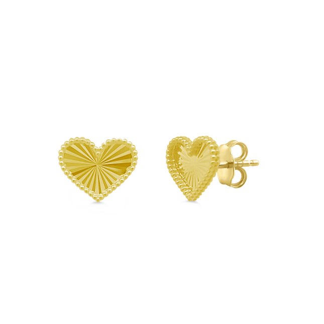 Beaded Border Heart Studs  Lindsey Leigh Jewelry.