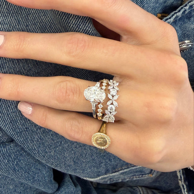 2.26ct Oval Cut with Tapered Baguette Cut Side Stones Lifestyle 2