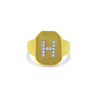 Diamond Initial Signet Ring  Lindsey Leigh Jewelry.
