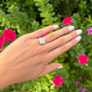 3.03ct Oval Cut with Half Moon Cut Side Stones
