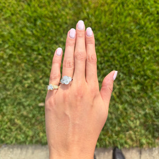 3.03ct Oval Cut with Half Moon Cut Side Stones
