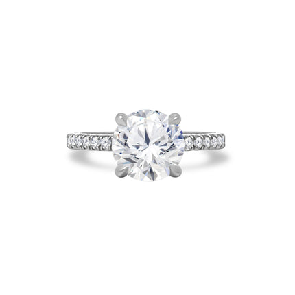 3.01ct Round Diamond on Diamond Band - Lindsey Leigh Jewelry