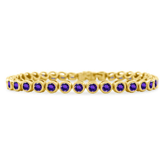 Bezel Set Round Gemstone Tennis Bracelet
