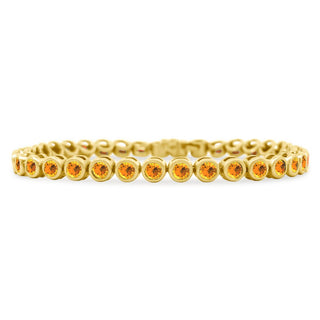 Bezel Set Round Gemstone Tennis Bracelet
