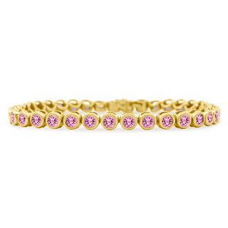 Bezel Set Round Gemstone Tennis Bracelet
