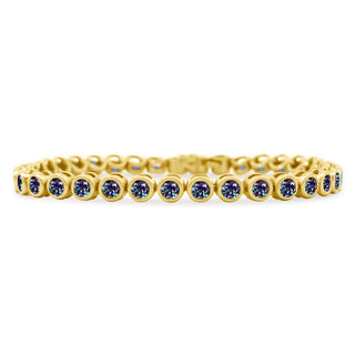 Bezel Set Round Gemstone Tennis Bracelet
