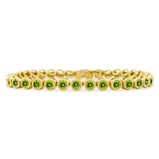 Bezel Set Round Gemstone Tennis Bracelet
