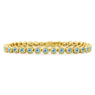 Bezel Set Round Gemstone Tennis Bracelet
