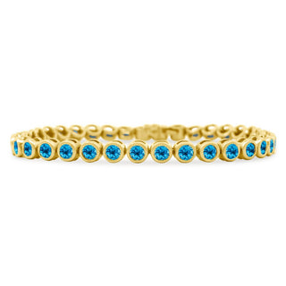 Bezel Set Round Gemstone Tennis Bracelet
