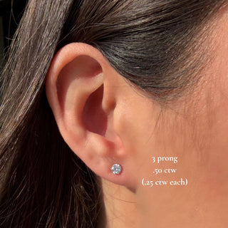 3 prong lab .5 ctw studs
