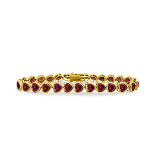 Bezel Set Heart Gemstone Tennis Bracelet  Lindsey Leigh Jewelry.
