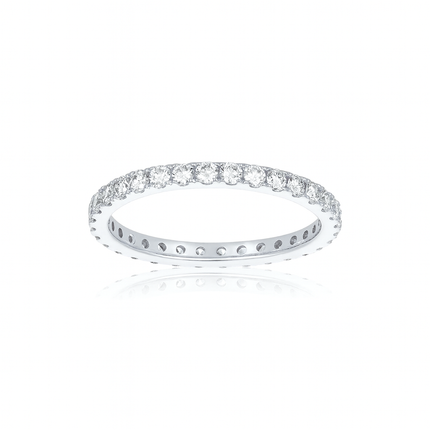 4 Prong Diamond Eternity Band White Gold - Lindsey Leigh Jewelry