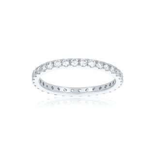 4 Prong Diamond Eternity Band White Gold   Lindsey Leigh Jewelry
