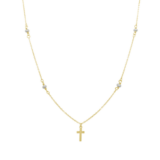 Pearl & Gold Cross Necklace  Lindsey Leigh Jewelry.
