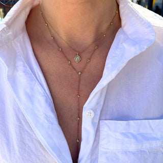 Diamond Bezel Halo Miraculous Medal  Lindsey Leigh Jewelry.
