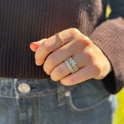 7 Diamond Oval Bezel Lab Grown Band Lifestyle 3