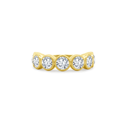 7 Diamond Round Bezel Lab Grown Band