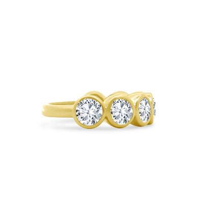 7 Diamond Round Bezel Lab Grown Band Side
