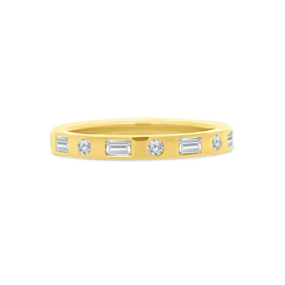 Alternating Round and Baguette Inlay Band  Lindsey Leigh Jewelry.
