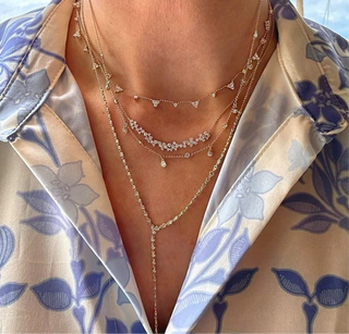Scattered Diamond Curve Necklace  Lindsey Leigh Jewelry.
