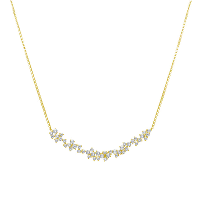 Scattered Diamond Curve Necklace  Lindsey Leigh Jewelry.