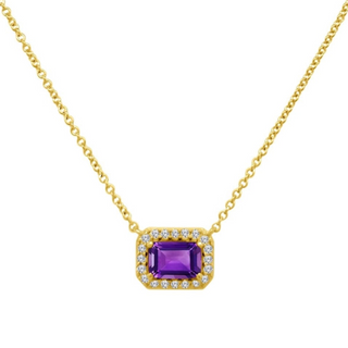 Gemstone & Diamond Halo Necklace  Lindsey Leigh Jewelry.

