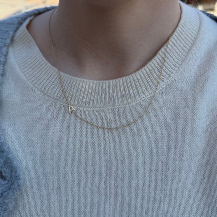 "A" Diamond Asymmetrical Initial Necklace