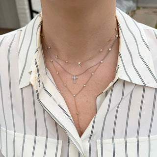 Alternating Diamond Blossom & Bezel Necklace Lifestyle 3
