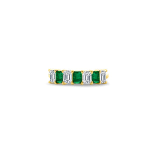 Alternating Emerald Cut Diamond and Emerald Band
