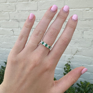 Alternating Emerald Cut Diamond and Emerald Band Lifestyle 3
