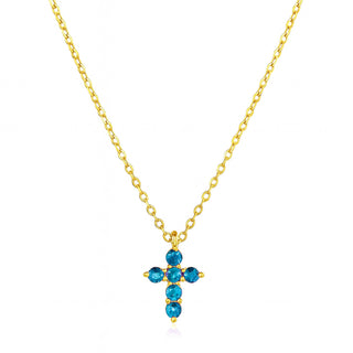 Gemstone Mini Cross Necklace
