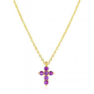 Gemstone Mini Cross Necklace
