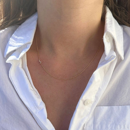 Asymmetrical Diamond "S" Necklace